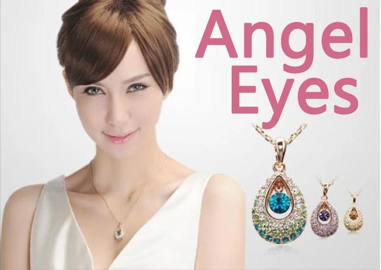 

100% Real Capacity Crystal Angel Eyes USB Flash Drive Jewelry Necklace 8/16/32/64GB Memory Card Stick Pen Gift Pendrive 32GB Key
