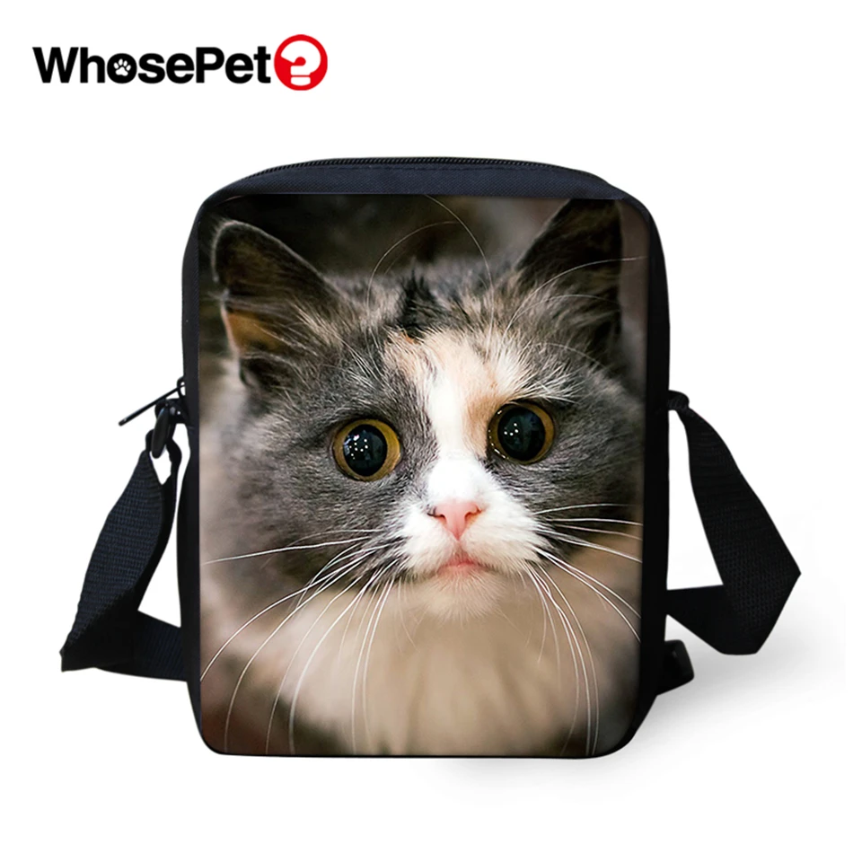 WHOSEPET женские сумки-мессенджеры с рисунками маленьких кошек животных через плечо