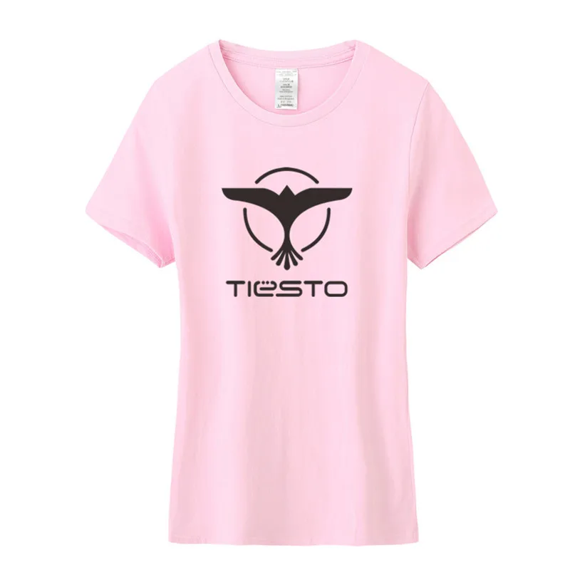 Летние Tiesto футболка для женщин и девочек Костюмы топы хлопок короткий рукав DJ