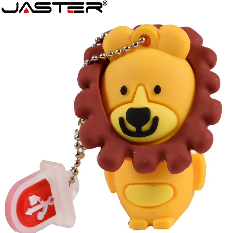 JASTER Симпатичный мультфильм Лев USB флэш-накопитель 8 ГБ 4 ГБ 64 ГБ 32 ГБ 16 ГБ милые животные мини-подарок карта памяти Флешка полная емкость