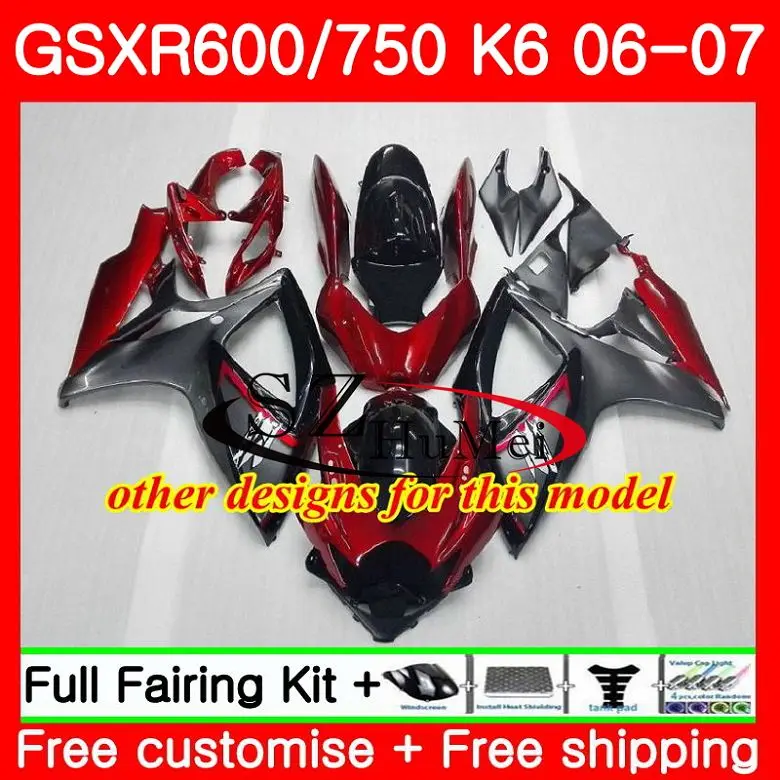 Bodys For SUZUKI Matte black GSXR 750 600 R600 GSX-R750 06 07 31SH3 GSXR750 GSX-R600 K6 GSXR600 2006 2007 Fairings | Автомобили и