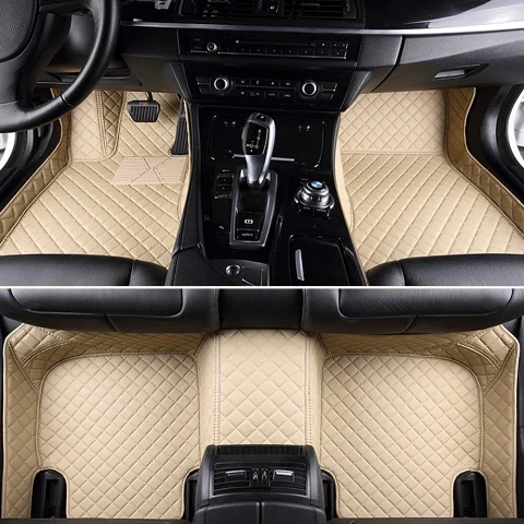 "Автомобильные коврики для Toyota Land Cruiser 200 Prado 150 120 Highlander FJ Crusier чехол для автомобиля-Стайлинг ковровые вкладыши(2007-" - Название цвета: Beige