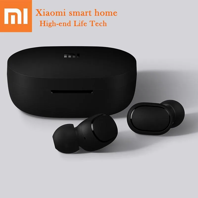 Черный Xiaomi Redmi AirDots беспроводная bluetooth гарнитура контроль языка затычки для ушей автоматически сопряжены с умным микро-гарнитура - Цвет: Черный