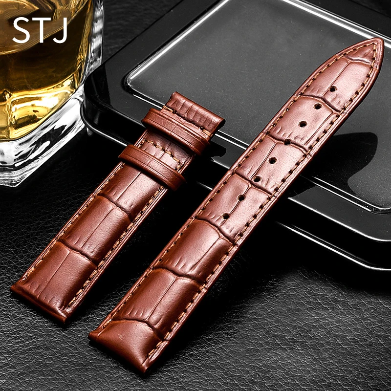 Кожаный ремешок для часов STJ Tissot/Seiko 14/16/18/19/20/21/22 мм | Наручные часы
