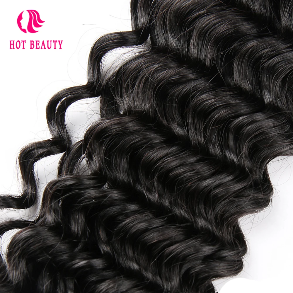Горячие Красота перуанская глубокая волна человеческих волос переплетения