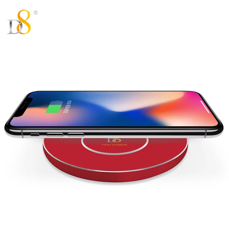 D8 Qi Wireless Charger 10W Solid Universal Fast Charging Pad For iPhone X 8 Plus Ultra Thin 8mm Samsung | Мобильные телефоны и