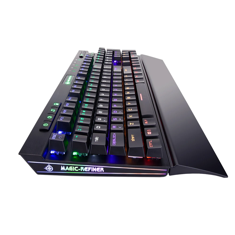 Magic-Refiner MK12 механическая клавиатура игровая клавиатура USB Проводная клавиатура 12 RGB 19 подсветка механический оптический переключатель 104 ключ