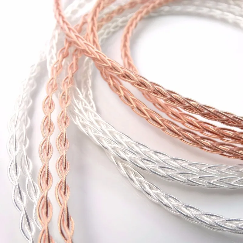 Бесплатная доставка 1 5 м/шт. Обновленный медный кабель для наушников Litz braid 8 ядер