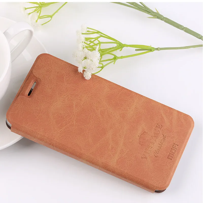 Brown Кожаный чехол-книжка MOFI в винтажном стиле для Xiaomi redmi 5 redmi 5 Plus redmi 5 Plus Red Rice 5 Plus - Цвет: Brown