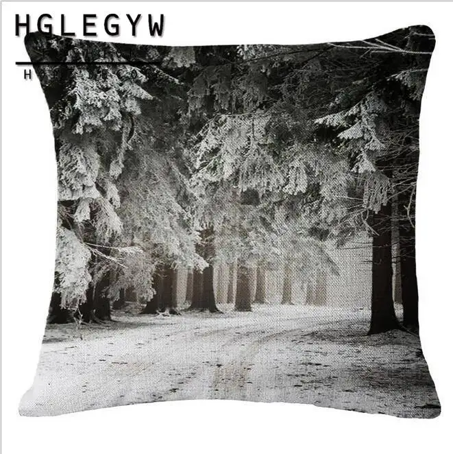 HGLEGYW зимний чехол для подушки, чехол для подушки из хлопка и льна, наволочки для подушки с принтом для офиса, дома - Цвет: 7