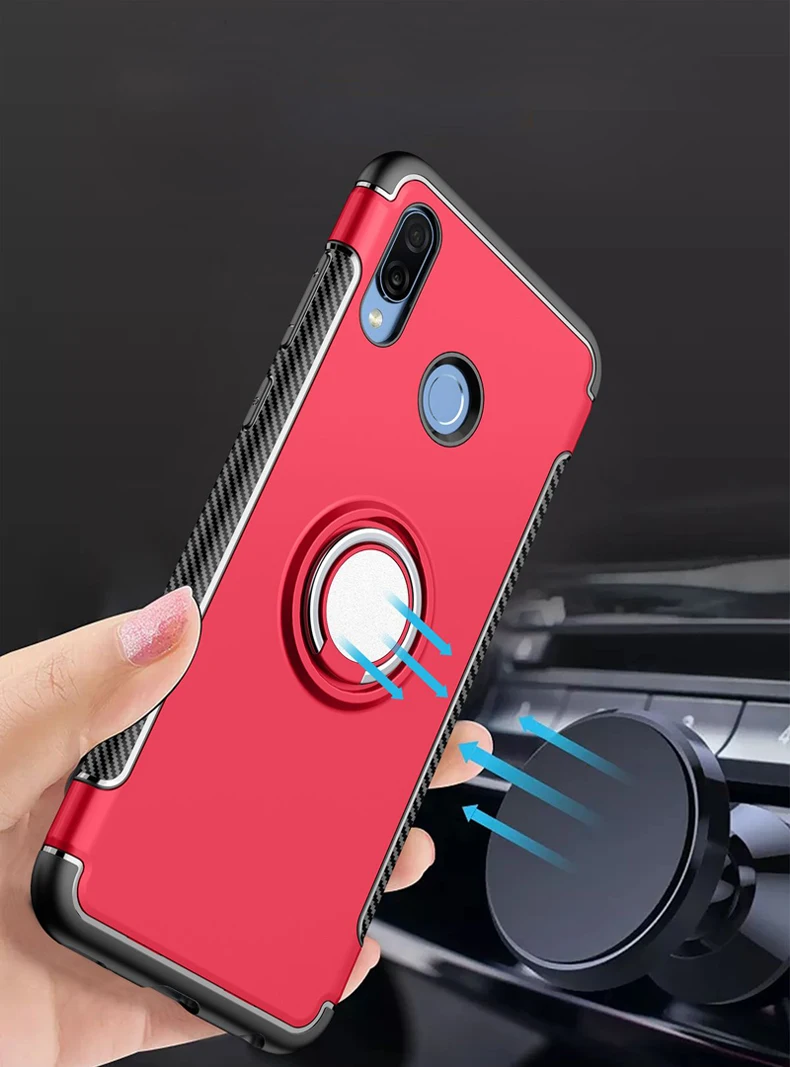 Чехол для Huawei Y9 2019 армированный чехол с полной защитой кольцо магнитный