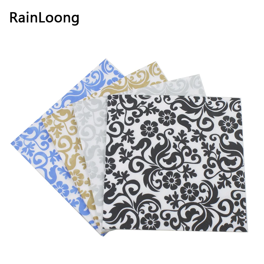 Цветочная бумажная салфетка [RainLoong] для салфеток салфетки с принтом поставка 25 см