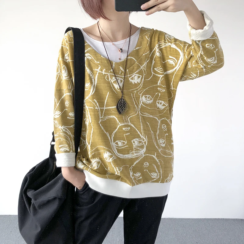 Футболка женская хлопковая Повседневная Новая Стильная трикотажная свободная