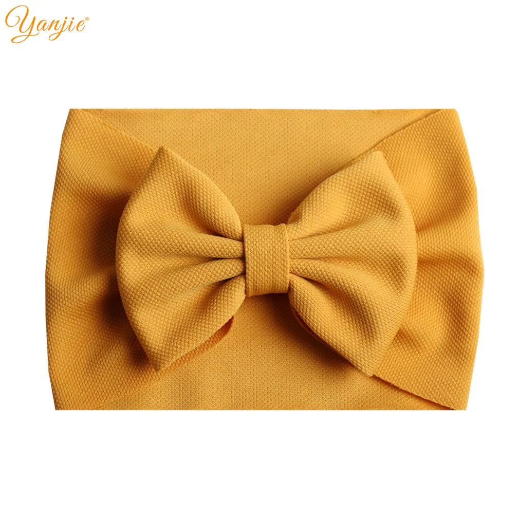 Однотонная повязка на голову с большим бантом 5 дюймов для девочек шикарная