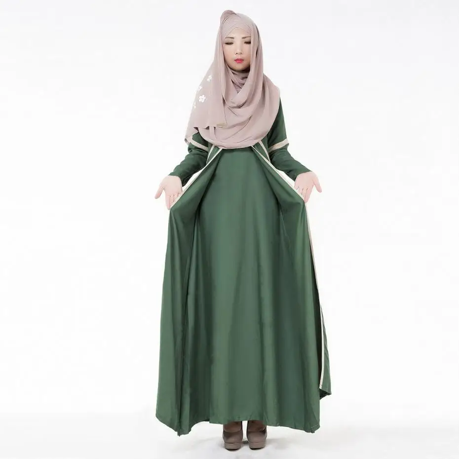 2017 Cotton Maxi Dress Для Мусульманских Женщин Стиль Мода Твердые Vestido Feminino Повседневная О