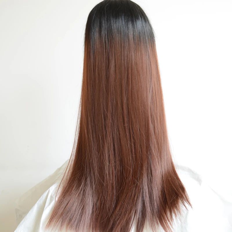 Синтетические Волосы Рыжий Ombre Парик Фронта Шнурка Жаропрочных Естественная