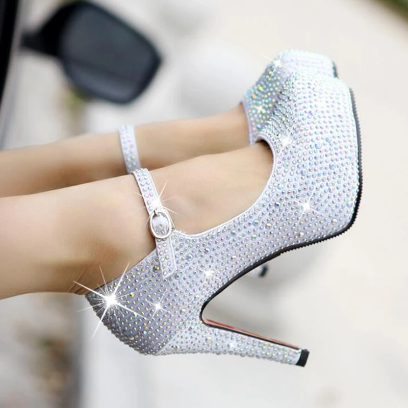 Женские свадебные туфли на высоком каблуке 11 см с круглым носком|round toe pumps|round toewomen