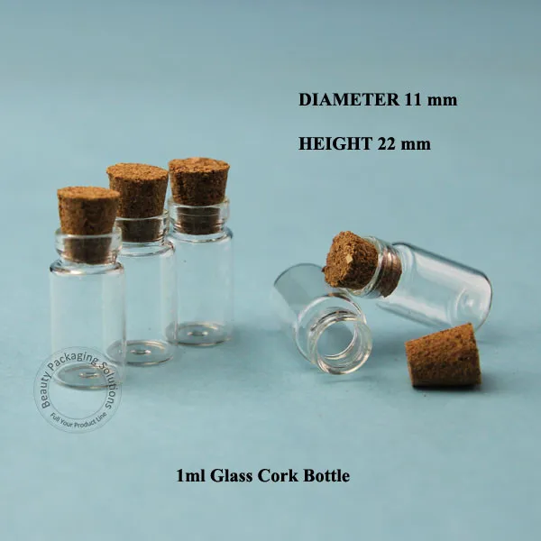Стеклянный пробковый флакон 100 шт./лот 1 мл мини-флакон подарок маленький пустый