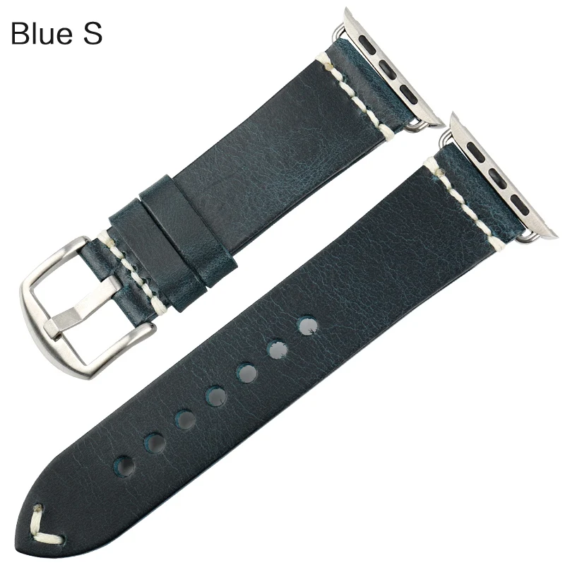Blue S Аксессуары для часов MAIKES из натуральной коровьей кожи для Apple Watch 44 мм 42 мм и iwatch ремешок 40 мм 38 мм серия 4 3 2 1 браслеты - Цвет ремешка: Blue S