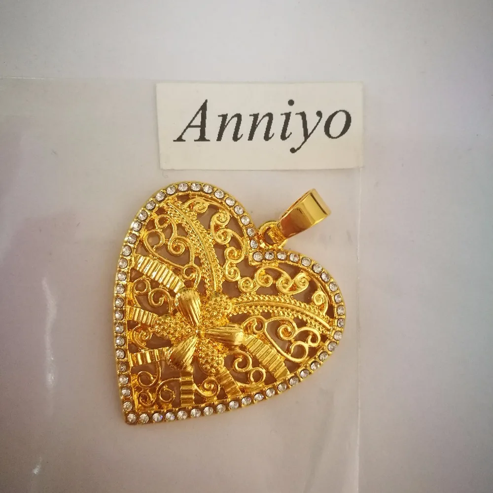 Ожерелья Anniyo с подвеской в виде сердца для женщин романтические ювелирные
