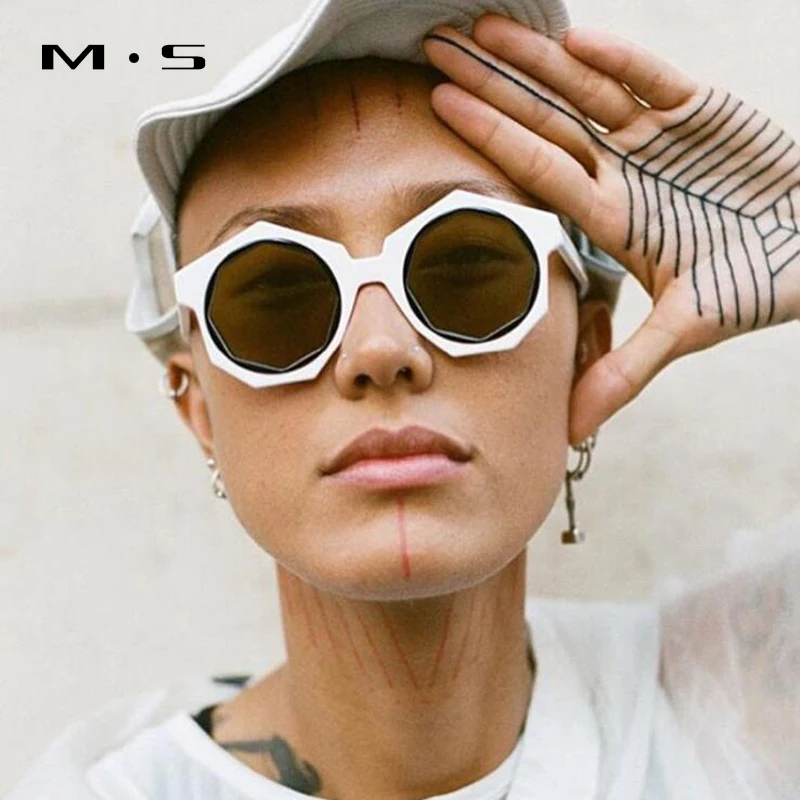 Женские и мужские круглые солнцезащитные очки MS винтажные дизайнерские с