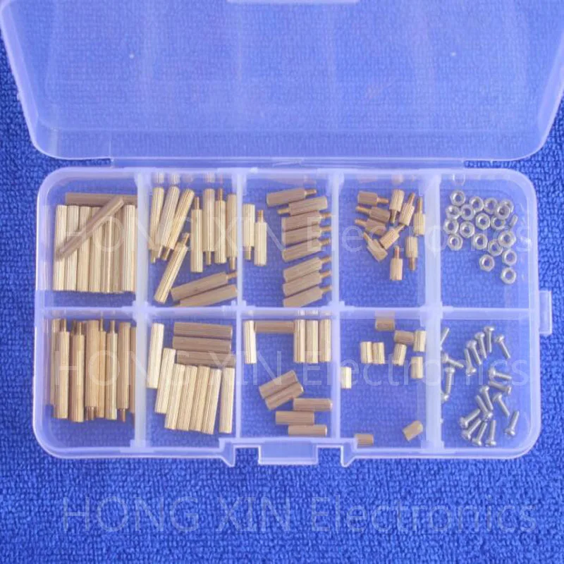 120 шт. M2 латунь 304 нержавеющая сталь Шестигранная Проставка/винт/гайка набор в