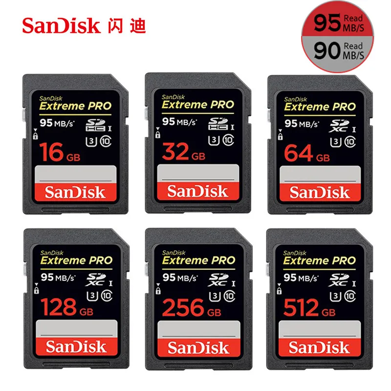 SanDisk Extreme Pro/Ultra карта памяти 32 64 128 ГБ U3/U1 SD карта 32 Гб 128 Гб 64 Гб 256 ГБ 512 Гб 16 Гб флэш-карта SD память SDXC SDHC