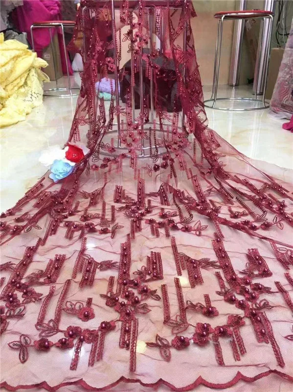 Африканская кружевная ткань 2019 бусин высококачественное кружево aso ebi сетчатая