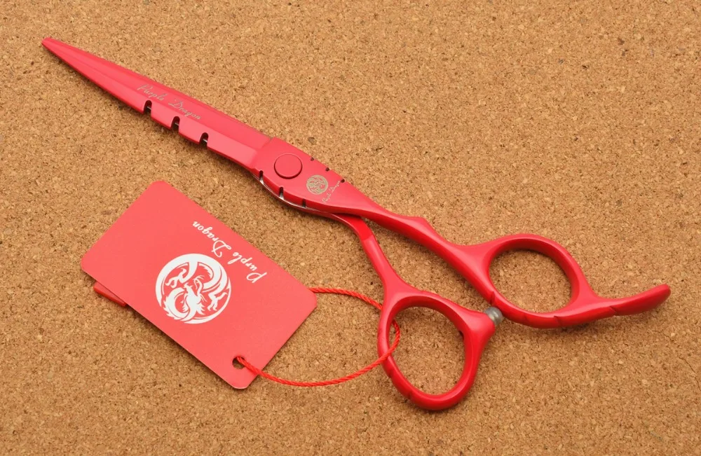 5.5'' Purple Dragon Japan 440C Red Hairdressing Scissors Cutting Shears Thinning Professional Human Hair Z1010 | Красота и