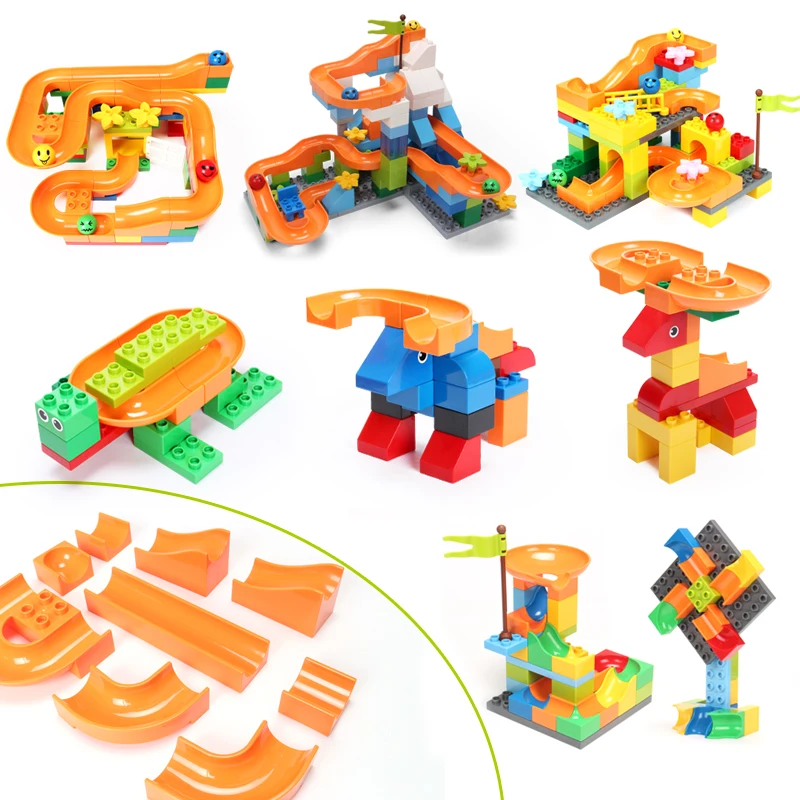 120 шт. Детский конструктор Funlock Duplo|toy building bricks|building bricksmarble race |