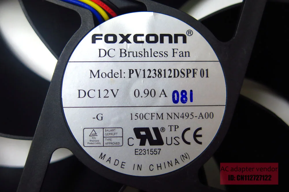 FOXCONN Foxconn 12 см PV123812DSPF 01 для вентилятор Dell NN495 A00|pv123812dspf 01|foxconn fan12cm fan |