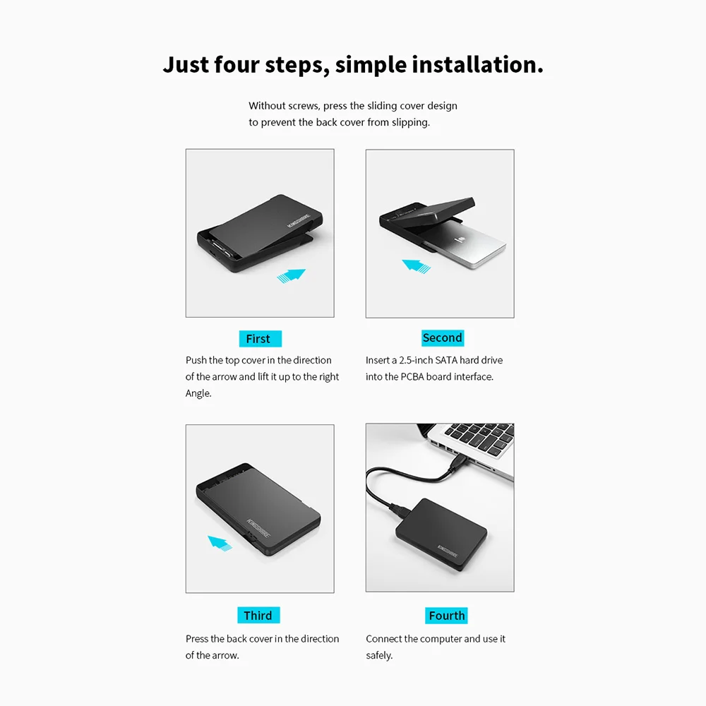 KINGSHARE USB3.0 жесткий диск адаптер флип ssd корпус usb 3 0 sata основа 2 5 дюймов KS C2521K|Корпус