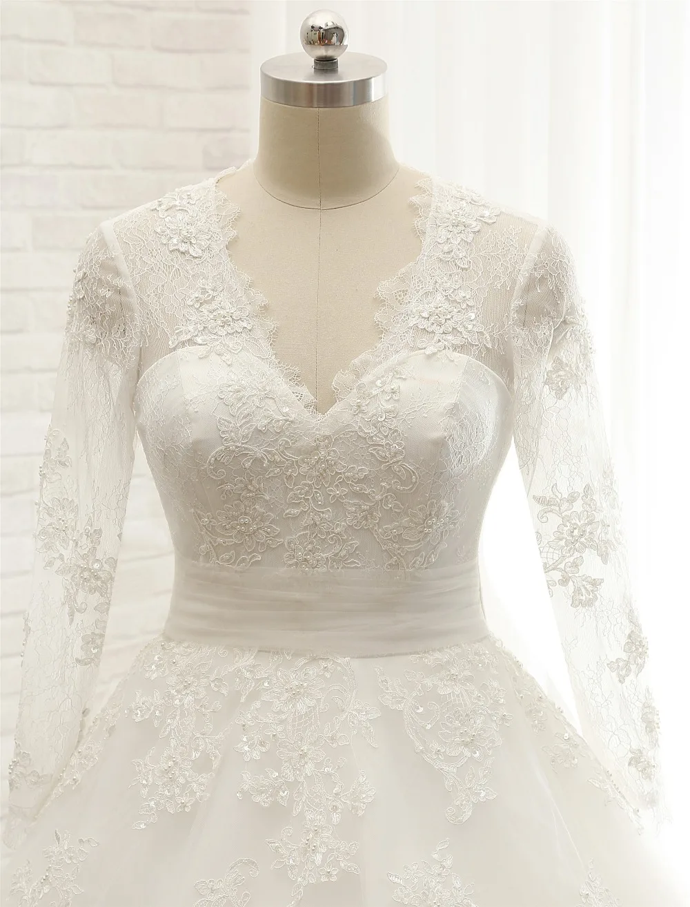 Vestido de noiva свадебное платье с длинными рукавами 2017 прозрачной тюлевой спиной