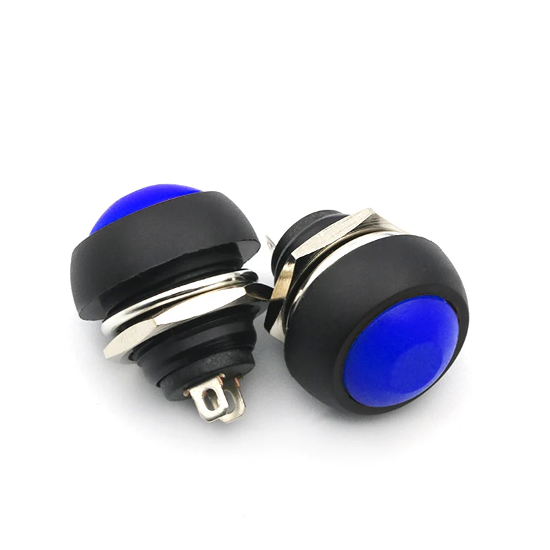 Синий 12mm PBS-33B Waterproof Momentary ON OFF Push Button Swithch Mini Round Switch - Цвет: Синий