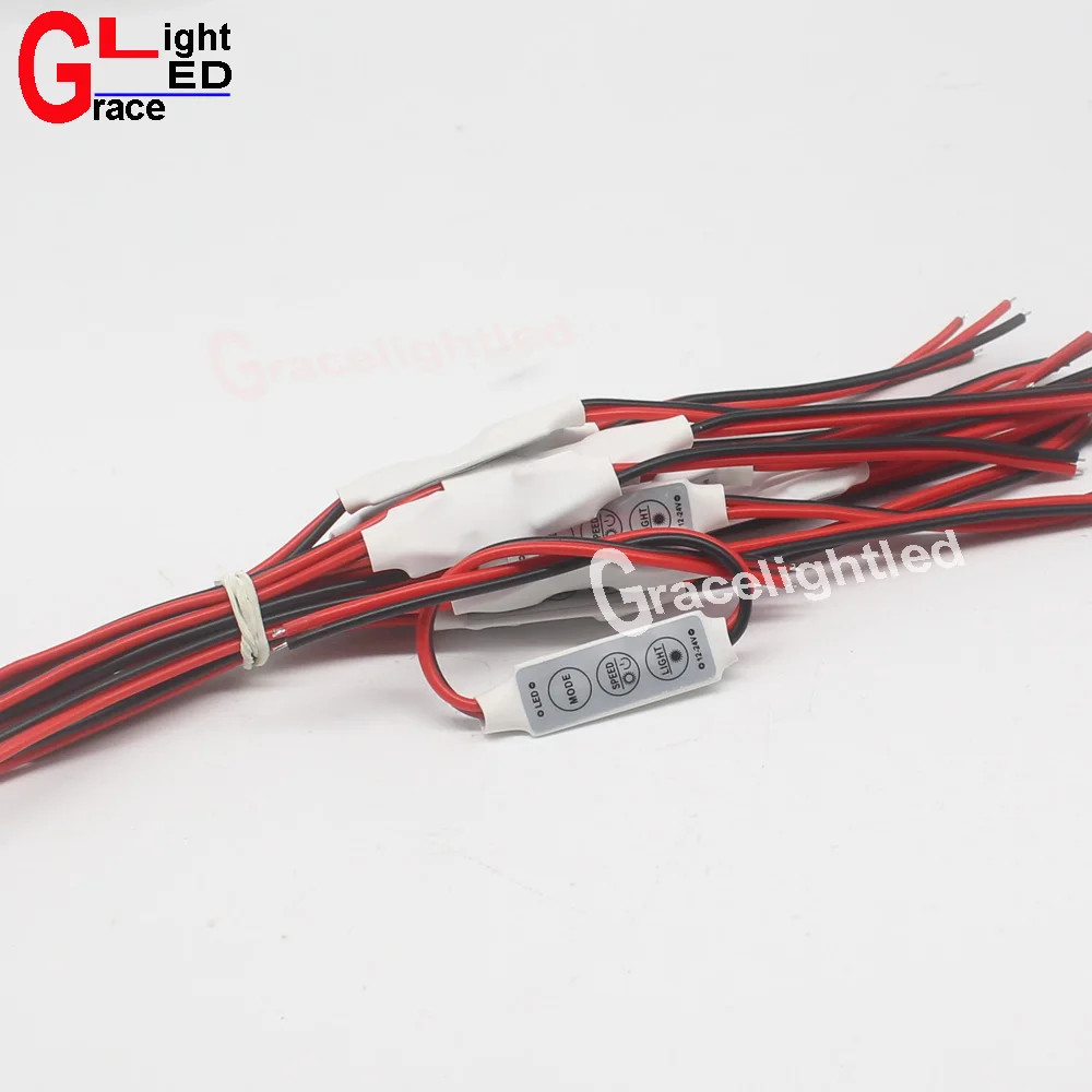 DC12V Mini 3 Keys Single Color LED Controller Brightness Dimmer Flashing for 3528 5050 5630 5730 strip | Освещение