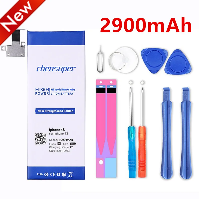 Chensuper 2900 мАч аккумуляторы для мобильных телефонов Apple iphone аккумулятор iphone4S 4GS 4S