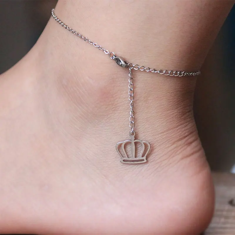 

1 шт. минималистичные браслеты в виде короны, ремешки на лодыжку, модные сандалии, ювелирные изделия, аксессуары для женщин