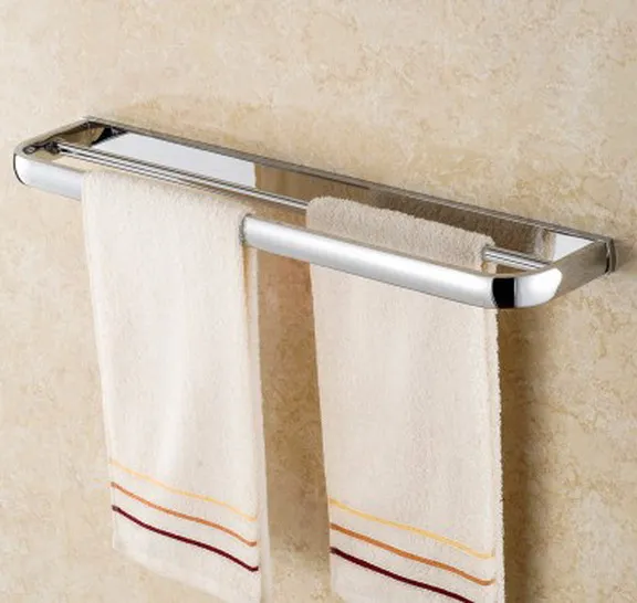

Wall Mounted Polished Chrome Brass Bathroom Double Towel Bar Towel Rail Holder Bathroom Accessory mba832
