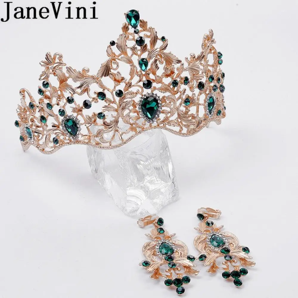 Женские свадебные тиары и Сережки в стиле барокко JaneVini свадебная корона с