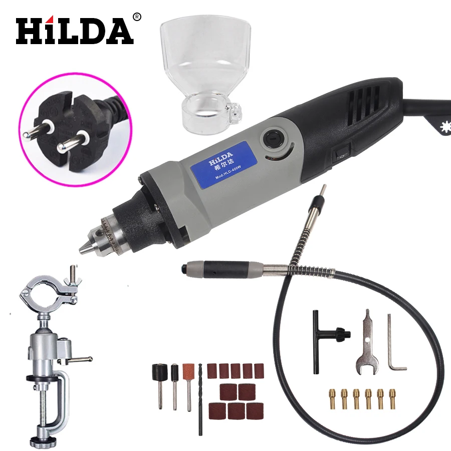 HILDA 400 Вт мини Dremel вращающийся инструмент шлифовальный станок электрическая
