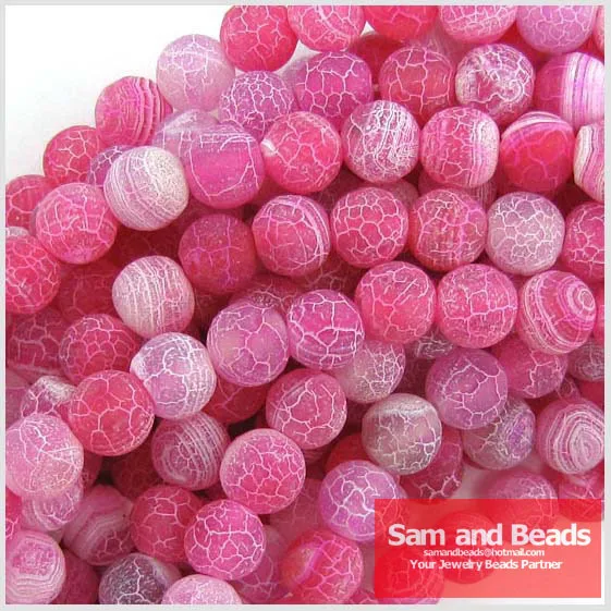 

Free shipping 120pcs/Lot 10MM Nature Frost Magenta Agata Stone Beads for Jewelry Making Wholesale FAB04
