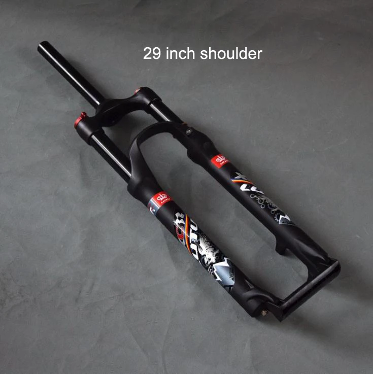 29 inch shoulder Велосипедная воздушная вилка 26 27,5 29 ER MTB горная подвесная вилка воздушная устойчивость плечо контроль прямая труба кашима внутренняя труба - Цвет: 29 inch shoulder