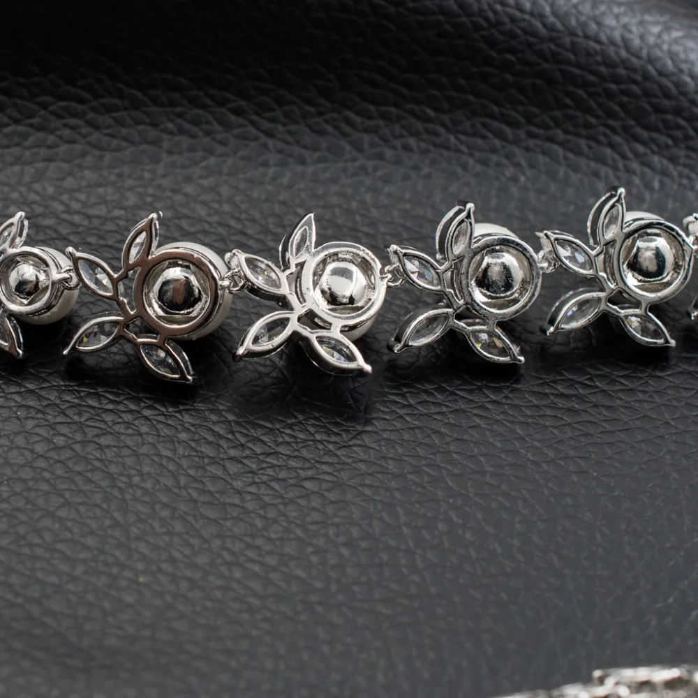 Новинка 2017 Полный AAA кубический цирконий свадебное ожерелье для невесты серьги