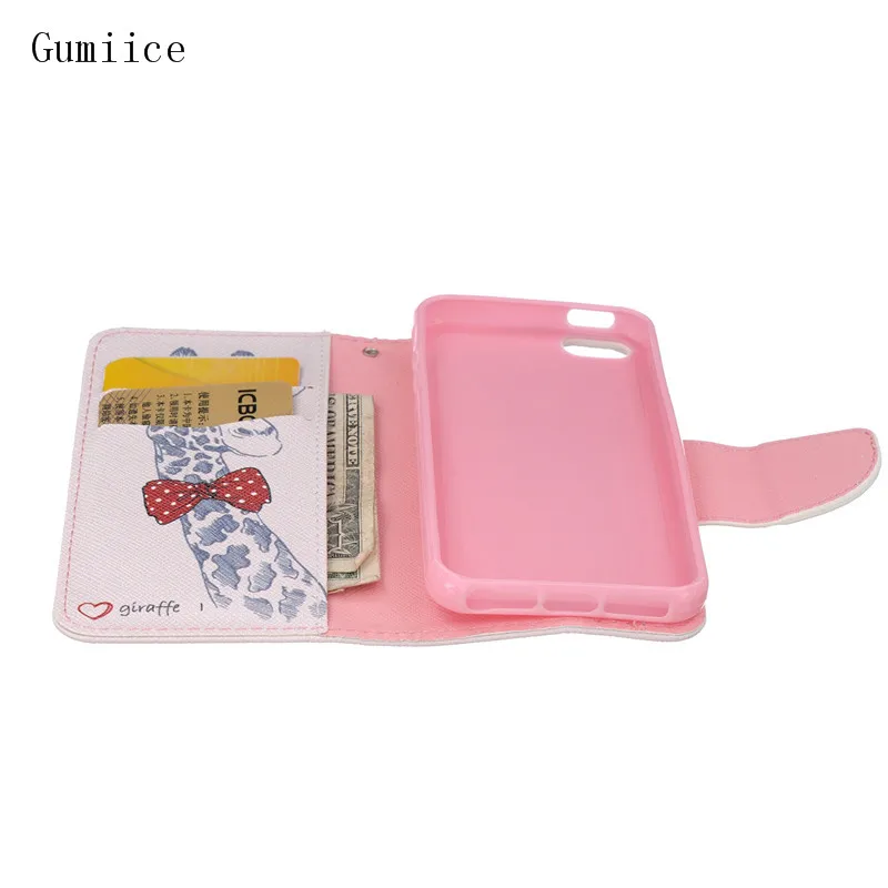 Gumiice phone cases 2017 new arrival holder wallet with card pocket leather case for iPhone 5s free shipping | Мобильные телефоны и