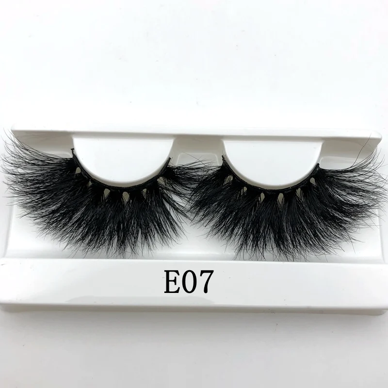 E07 White tray Mikiwi 25 мм накладные ресницы E05 толстые полосы 25 мм 3D норковые ресницы пересекающие макияж Драматические Длинные 25 мм норковые ресницы - Цвет: E07 White tray