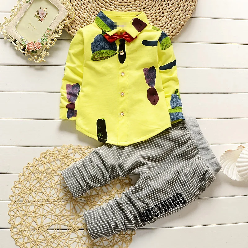 

Весенняя модель девичьего костюма, рубашка с длинным рукавом и цветочным камнем + брючные костюмы для мальчиков, милая одежда из двух частей...