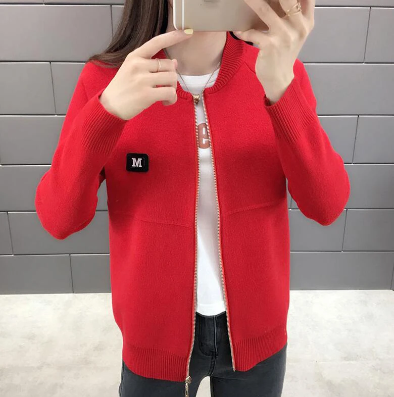 Women Cardigan New Fashion Autumn Casual Long Sleeve zipper Short Knitted Sweater Cardigan Coat For Women knit Jacket Tops