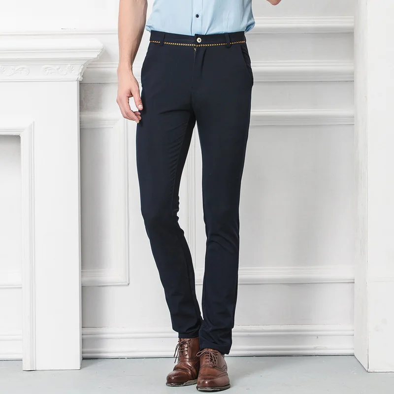 2017 новые весенние и летние стильные мужские повседневные длинные брюки высокого