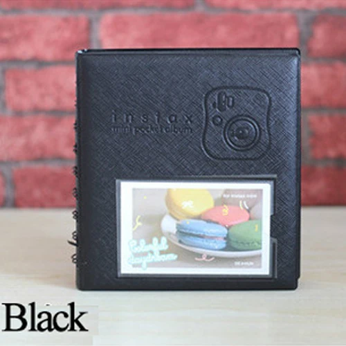64/68/96 карманы книга альбом для ЖК-дисплея с подсветкой Fujifilm Instax камеры моментальной печати Mini 9 камеры одноступенного процесса 8 7s 70 25 50s 90 мини Плёнки 3 дюймов фотобумага - Цвет: 68 Pockets Black