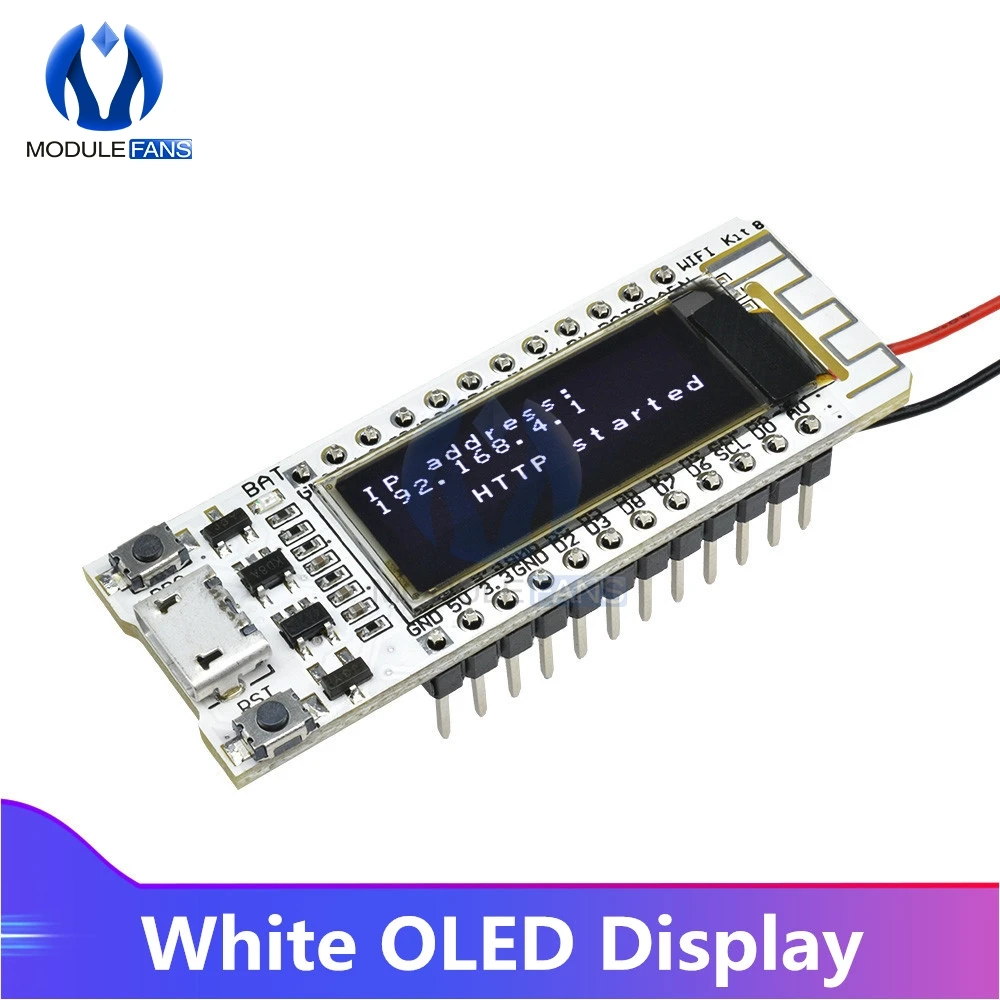 White Display Интернет вещей CP2014 ESP8266 0,91 дюйма OLED 32 МБ флэш wifi модуль печатной платы для Arduino NodeMcu IOT макетная плата - Цвет: White Display